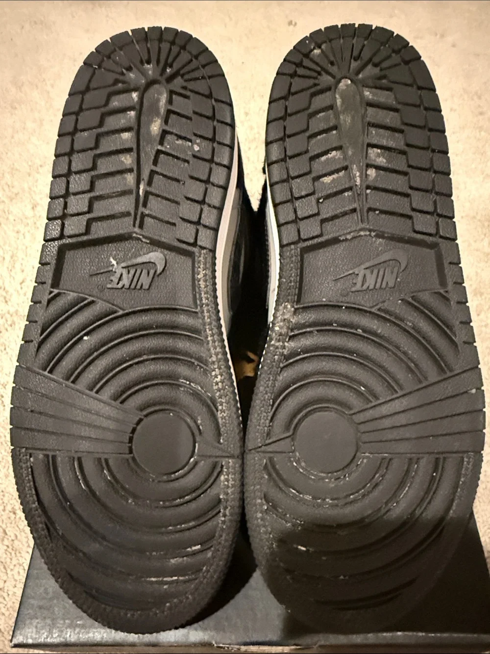 Nike AIR Jordan’s Kids Black and White High-Top Sneakers with Textured Panels